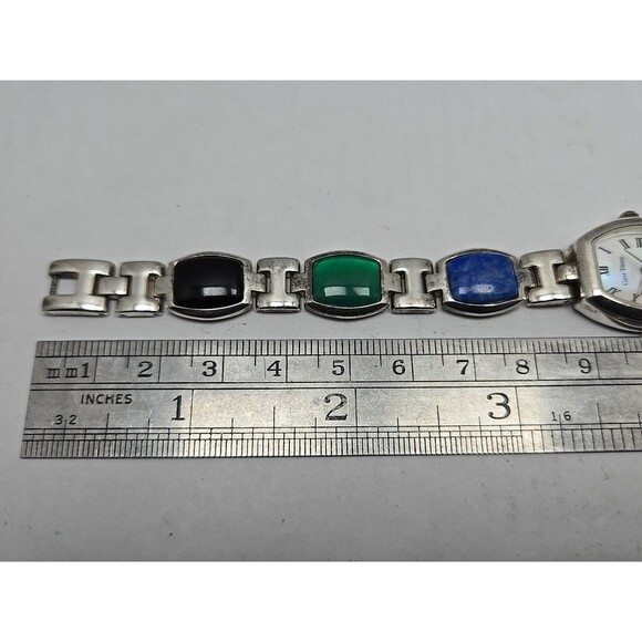 Gem Time Sterling Silver Quartz Gemstone Bracelet Watch Lapis New Battery 925 - Picture 10 of 11